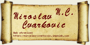 Miroslav Čvarković vizit kartica